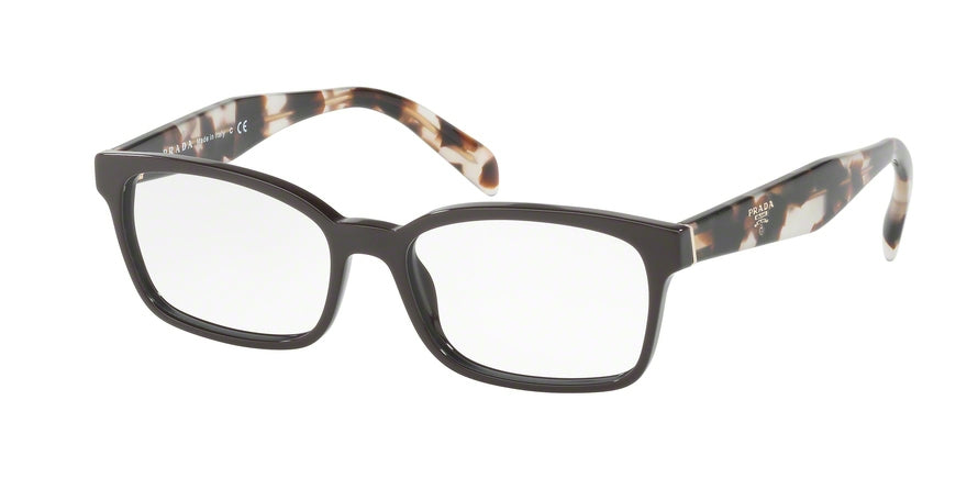 Prada HERITAGE PR18TVF Rectangle Eyeglasses  DHO1O1-BROWN 53-16-140 - Color Map brown