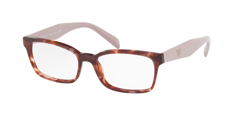 Prada HERITAGE PR18TV Rectangle Eyeglasses  UE01O1-PINK HAVANA 53-16-140 - Color Map pink