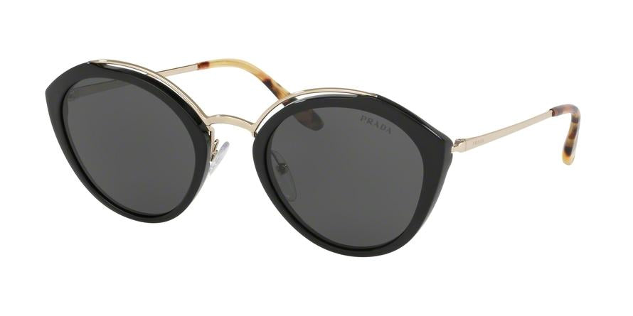 Prada CONCEPTUAL PR18US Phantos Sunglasses  1AB5S0-BLACK/PALE GOLD 53-24-140 - Color Map black