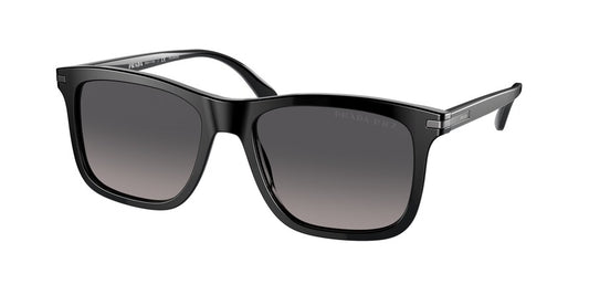 Prada PR18WS Rectangle Sunglasses  1AB09G-BLACK 56-18-150 - Color Map black