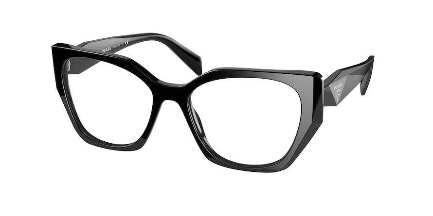 Prada PR18WV Irregular Eyeglasses  1AB1O1-BLACK 54-17-145 - Color Map black