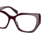 Prada PR18WV Irregular Eyeglasses  VIY1O1-GARNET 54-17-145 - Color Map bordeaux