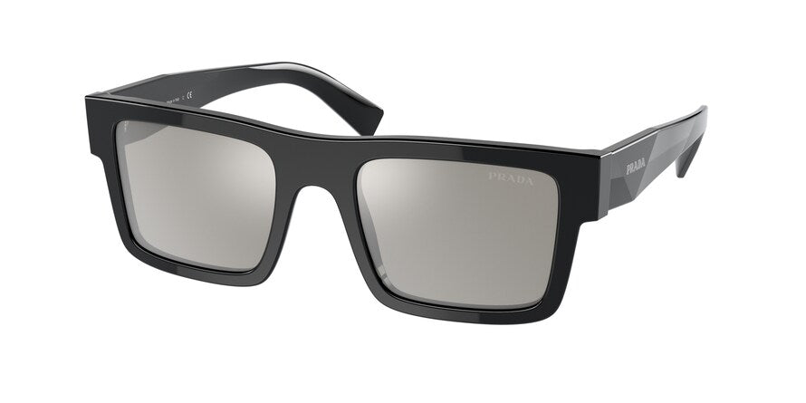 Prada PR19WSF Rectangle Sunglasses  1AB2B0-BLACK 52-20-145 - Color Map black