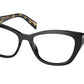 Prada PR19WV Cat Eye Eyeglasses  1AB1O1-BLACK 53-17-140 - Color Map black