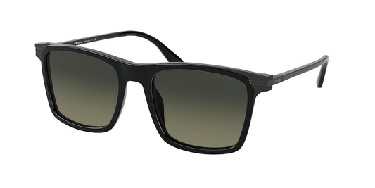 Prada PR19XSF Rectangle Sunglasses  07F09G-BLACK 54-19-145 - Color Map black