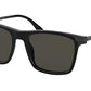 Prada PR19XS Rectangle Sunglasses  07F08G-BLACK 54-19-145 - Color Map black