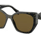 Prada PR19ZSF Pillow Sunglasses  19D01T-BLACK/YELLOW MARBLE 56-16-145 - Color Map black