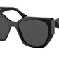 Prada PR19ZSF Pillow Sunglasses  1AB5S0-BLACK 56-16-145 - Color Map black