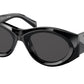 Prada PR20ZSF Oval Sunglasses  1AB5S0-BLACK 54-19-140 - Color Map black