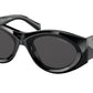Prada PR20ZS Oval Sunglasses  1AB5S0-BLACK 53-20-140 - Color Map black