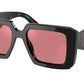 Prada PR23YS Square Sunglasses  1AB06Q-BLACK 51-19-140 - Color Map black