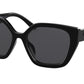 Prada PR24XS Rectangle Sunglasses  1AB5Z1-BLACK 52-18-140 - Color Map black