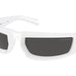 Prada PR25YS Rectangle Sunglasses  4615S0-WHITE 63-20-120 - Color Map white