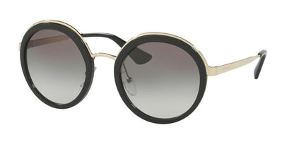Prada CATWALK PR50TS Round Sunglasses  1AB0A7-BLACK 54-23-140 - Color Map black