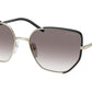 Prada PR50WS Irregular Sunglasses  AAV0A7-BLACK/PALE GOLD 58-18-140 - Color Map gold