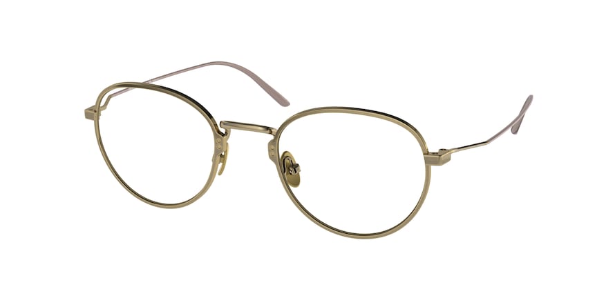 Prada PR50YV Oval Eyeglasses  06Q1O1-SATIN PALE GOLD 50-22-145 - Color Map gold