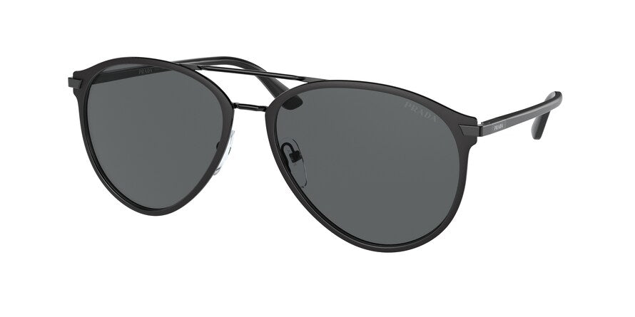 Prada PR51WS Pilot Sunglasses  07F731-MATTE BLACK/BLACK 59-17-145 - Color Map black