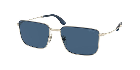 Prada PR52YS Rectangle Sunglasses  02W04P-BLUE/PALE GOLD 56-17-145 - Color Map blue