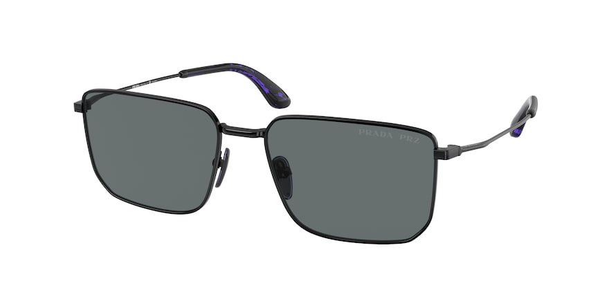 Prada PR52YS Rectangle Sunglasses  1AB5Z1-BLACK 56-17-145 - Color Map black