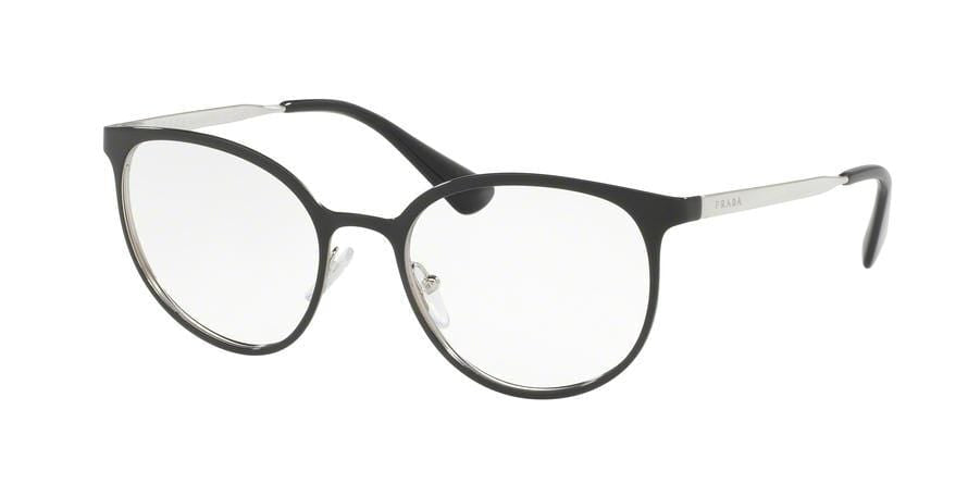 Prada CINEMA PR53TV Phantos Eyeglasses  1AB1O1-BLACK/SILVER 50-19-135 - Color Map black