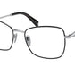 Prada PR53ZV Pillow Eyeglasses  1AB1O1-BLACK/SILVER 56-18-140 - Color Map black
