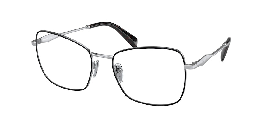 Prada PR53ZV Pillow Eyeglasses  1AB1O1-BLACK/SILVER 56-18-140 - Color Map black