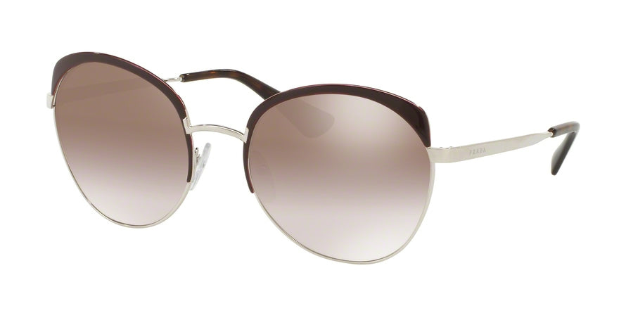 Prada PR54SS Round Sunglasses  UF64O0-AMARANTH/SILVER 59-20-140 - Color Map bordeaux