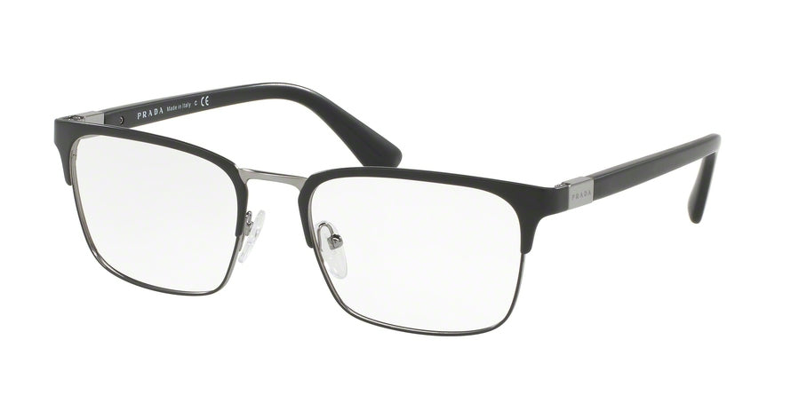 Prada HERITAGE PR54TV Rectangle Eyeglasses  1BO1O1-MATTE BLACK 57-19-150 - Color Map black