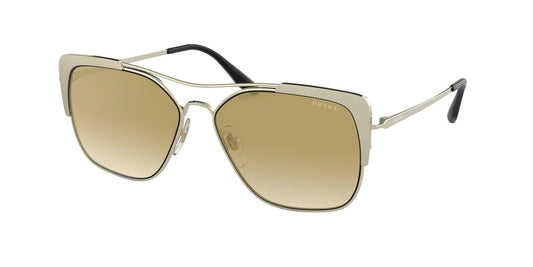 Prada CONCEPTUAL PR54VS Rectangle Sunglasses  3302G2-PALE GOLD/MATTE PALE GOLD 58-14-140 - Color Map gold