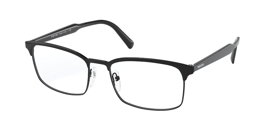 Prada PR54WV Rectangle Eyeglasses  1AB1O1-BLACK 56-18-150 - Color Map black
