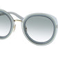 Prada PR54YS Oval Sunglasses  06Y03O-CERULEO OPAL 53-24-135 - Color Map light blue