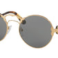 Prada PR55TS Round Sunglasses  7OE0A7-ANTIQUE GOLD 57-21-140 - Color Map gold