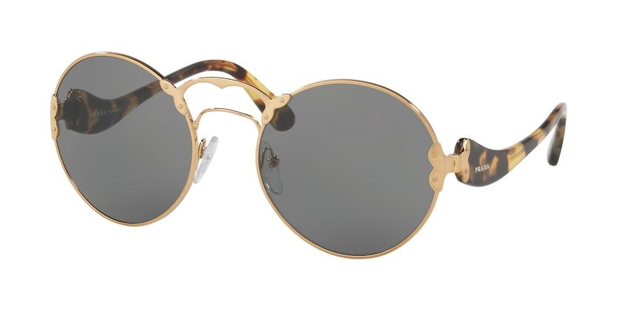 Prada PR55TS Round Sunglasses  7OE0A7-ANTIQUE GOLD 57-21-140 - Color Map gold