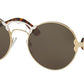 Prada PR55TS Round Sunglasses  7OE9K1-ANTIQUE GOLD 57-21-140 - Color Map gold