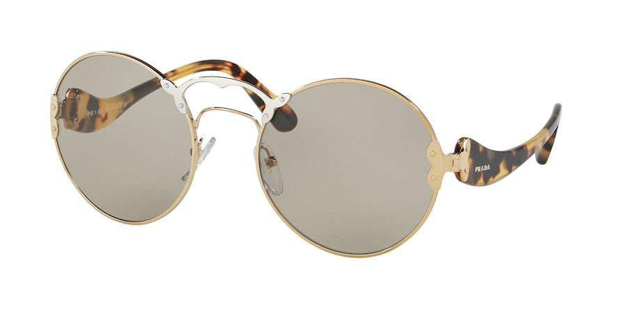 Prada PR55TS Round Sunglasses  ZVN4J1-PALE GOLD/SILVER 57-21-140 - Color Map gold