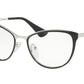 Prada CINEMA PR55TV Phantos Eyeglasses  1AB1O1-BLACK/SILVER 54-18-140 - Color Map black