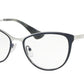 Prada CINEMA PR55TV Phantos Eyeglasses  U6R1O1-BLUE/SILVER 54-18-140 - Color Map blue