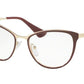 Prada CINEMA PR55TV Phantos Eyeglasses  UF61O1-BORDEAUX/PALE GOLD 52-18-140 - Color Map bordeaux