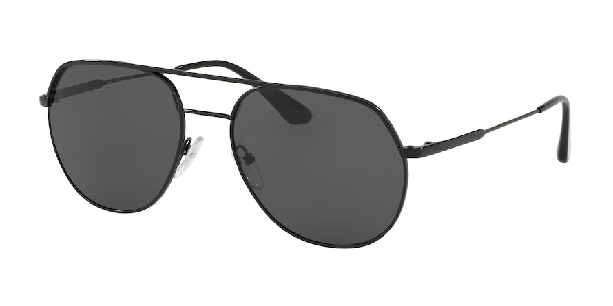 Prada CONCEPTUAL PR55US Irregular Sunglasses  1AB5S0-BLACK 57-18-140 - Color Map black