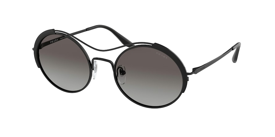 Prada CONCEPTUAL PR55VS Oval Sunglasses  2640A7-BLACK/MATTE BLACK 53-20-140 - Color Map black