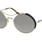 Prada CONCEPTUAL PR55VS Oval Sunglasses  AAV5O0-PALE GOLD/BLACK 53-20-140 - Color Map black