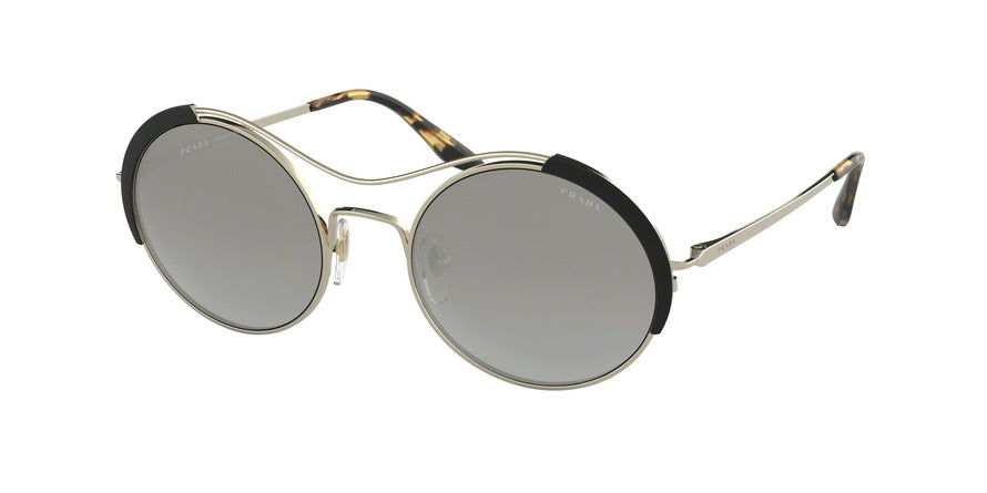 Prada CONCEPTUAL PR55VS Oval Sunglasses  AAV5O0-PALE GOLD/BLACK 53-20-140 - Color Map black