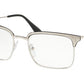Prada CONCEPTUAL PR55VV Pillow Eyeglasses  2751O1-SILVER/MATTE SILVER 55-19-145 - Color Map silver