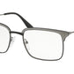 Prada CONCEPTUAL PR55VV Pillow Eyeglasses  2781O1-BLACK/MATTE GUNMETAL 55-19-145 - Color Map gunmetal