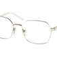 Prada PR55YV Square Eyeglasses  LFB1O1-TALC/PALE GOLD 53-17-135 - Color Map white
