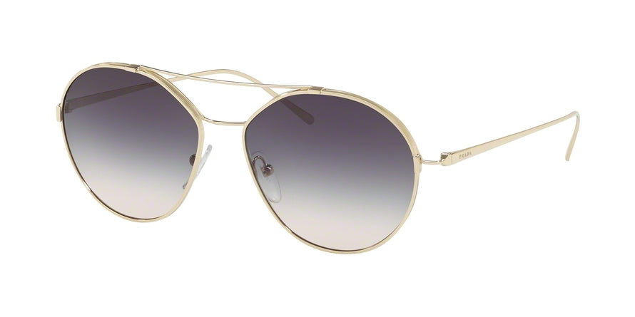 Prada CONCEPTUAL PR56US Irregular Sunglasses  ZVNNJ0-PALE GOD 55-15-140 - Color Map gold