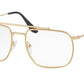 Prada PR56UV Pillow Eyeglasses  1BK1O1-MATTE GOLD 55-18-145 - Color Map gold