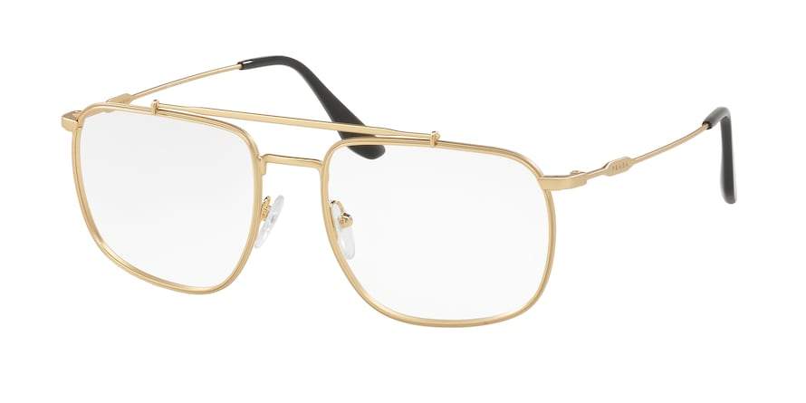 Prada PR56UV Pillow Eyeglasses  1BK1O1-MATTE GOLD 55-18-145 - Color Map gold
