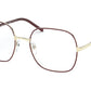 Prada PR56WV Rectangle Eyeglasses  09B1O1-BORDEAUX 54-19-140 - Color Map bordeaux