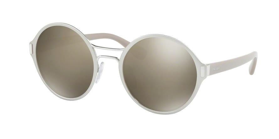 Prada CATWALK PR57TS Round Sunglasses  1AP1C0-MATTE SILVER/SILVER 54-22-140 - Color Map silver